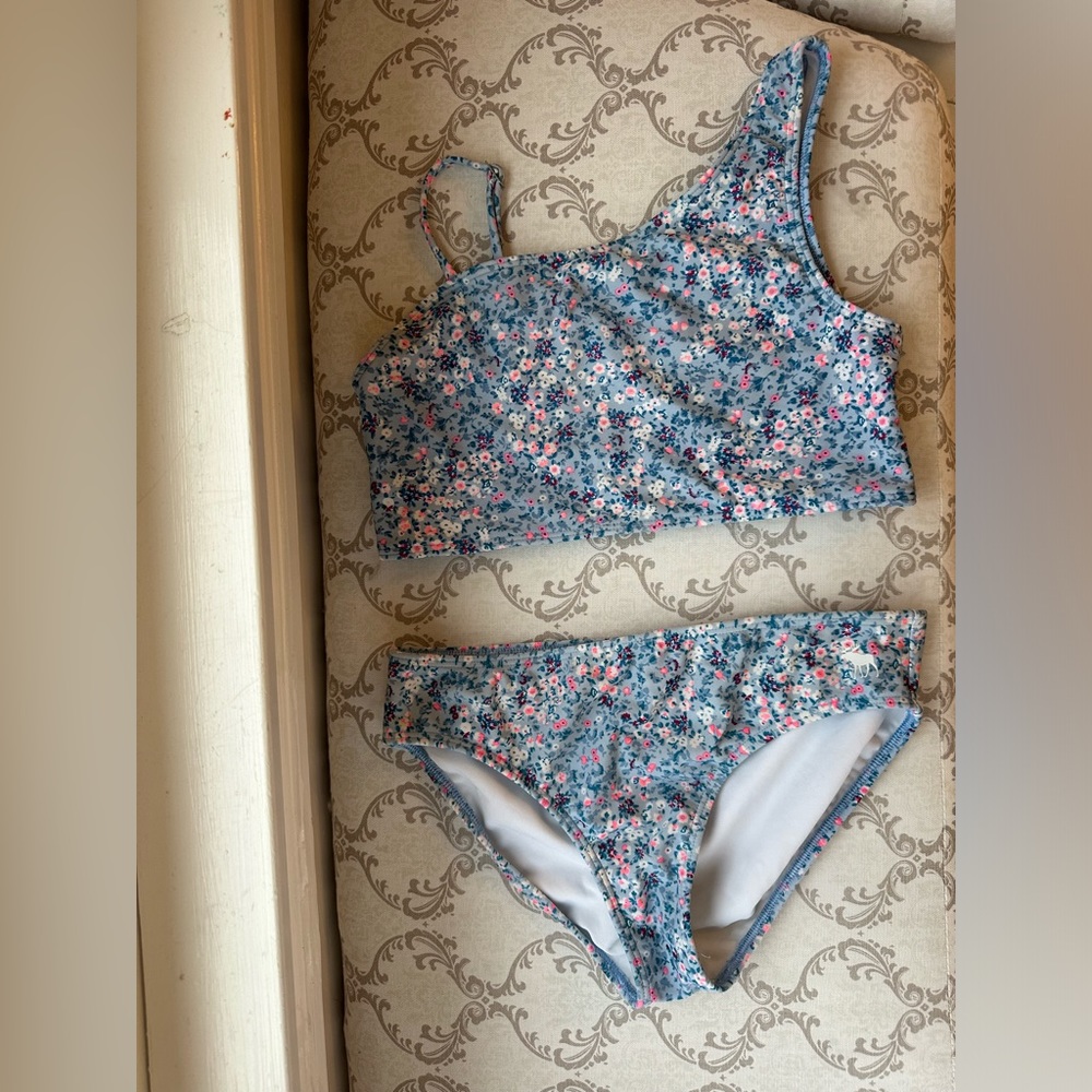 Abercrombie Kids Girls Blue and Pink Floral Bikini